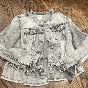 Kensie Gray washed jean jacket with sequins on back